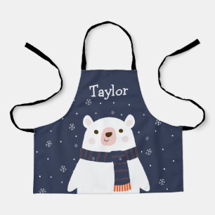 Personalized Christmas Bear Kids Apron