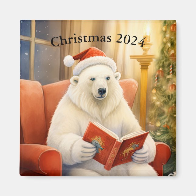 Personalized Christmas Bear Magnet (Front)