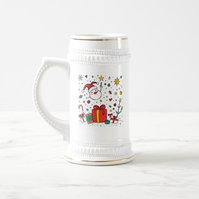 Personalized Christmas  Beer Stein (Left)