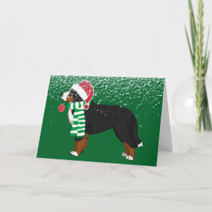 Personalized Christmas Bernese Mountain Dog Holiday Card