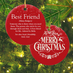 Personalized Christmas Best Friend Definition Ceramic Ornament