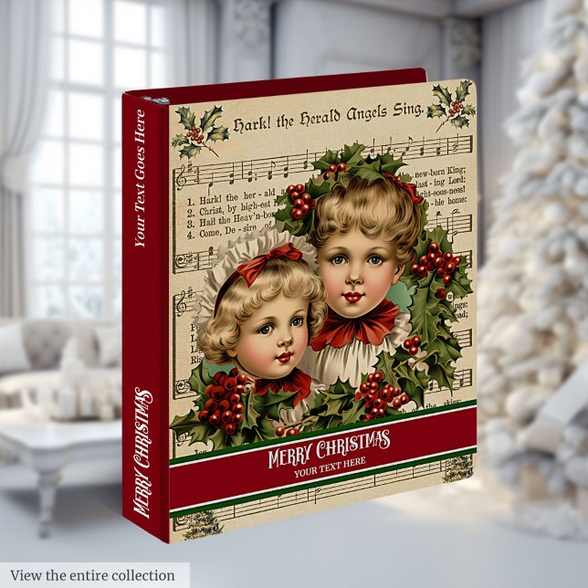 Personalized Christmas Binder with Holly Wreaths (Personalized Christmas Binder with Holly Wreaths)