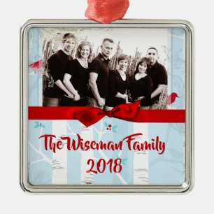 Personalized Christmas Birch Tree PHOTO Ornament