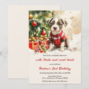 Personalized Christmas Birthday Invitations