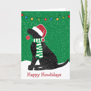 Personalized Christmas Black Lab Holiday Dog Card