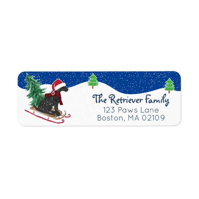 Personalized Christmas Black Lab On Sled (Front)