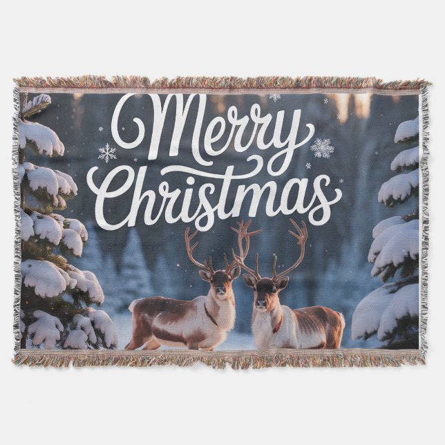 Personalized Christmas Blanket  Custom  Throw (Front)