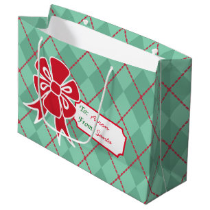 Personalized Christmas Bow Gift Bag