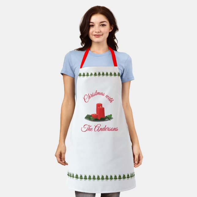  Personalized Christmas Candles Apron (Worn)
