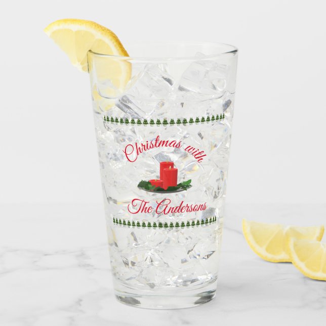 Personalized Christmas Candles Glass (Front Ice)