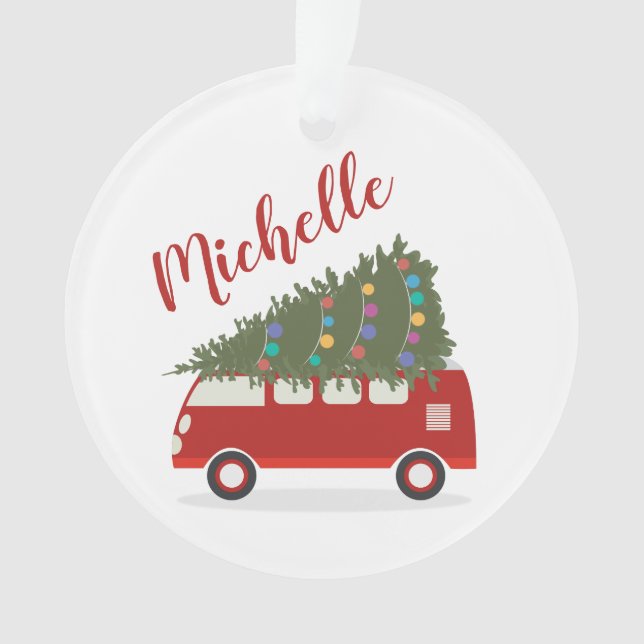 Personalized Christmas Car & Tree Ornament (Front)