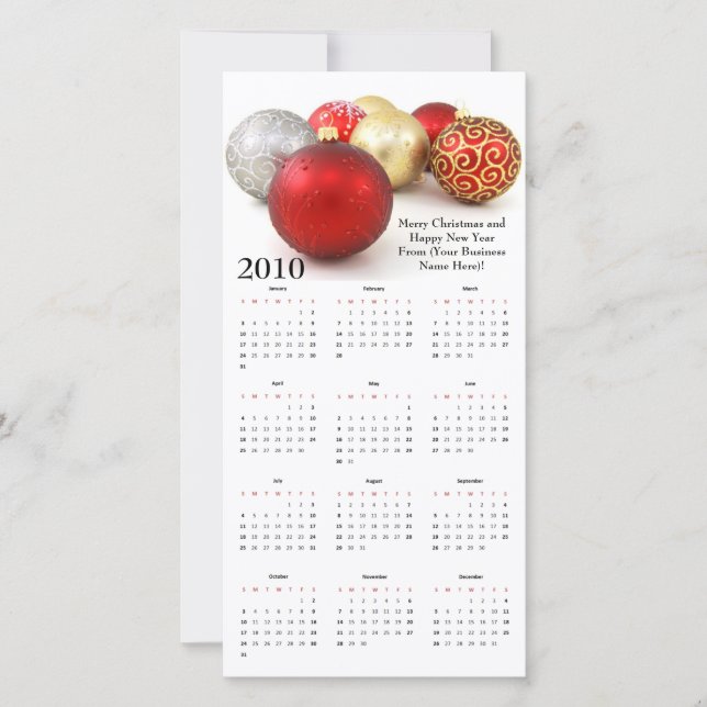Personalized Christmas Card Calendar (Front)