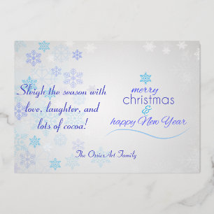 Personalized Christmas Card.  Foil Holiday Card