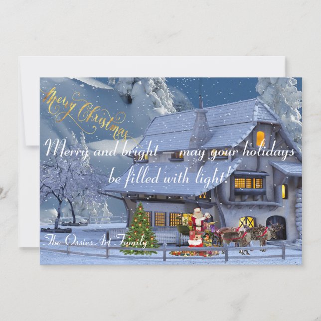 Personalized Christmas Card. Holiday Card (Front)