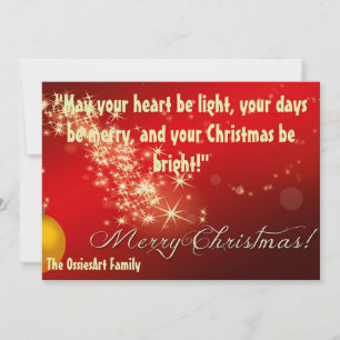 Personalized Christmas Card. Replace Name with you Holiday Card