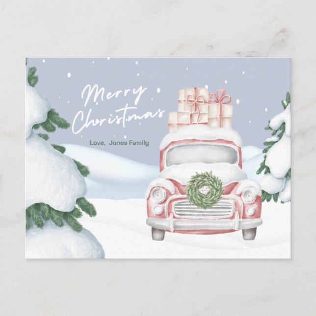 Personalized Christmas Card Travelling Postcard (Front)