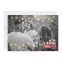 Personalized Christmas card with Santa´s car