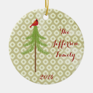 Personalized Christmas Cardinal Family Ornament