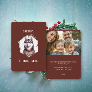 Personalized Christmas Cards, Husky Holiday Card