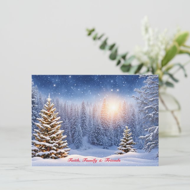 Personalized Christmas Cards Snowy Winterland (Standing Front)