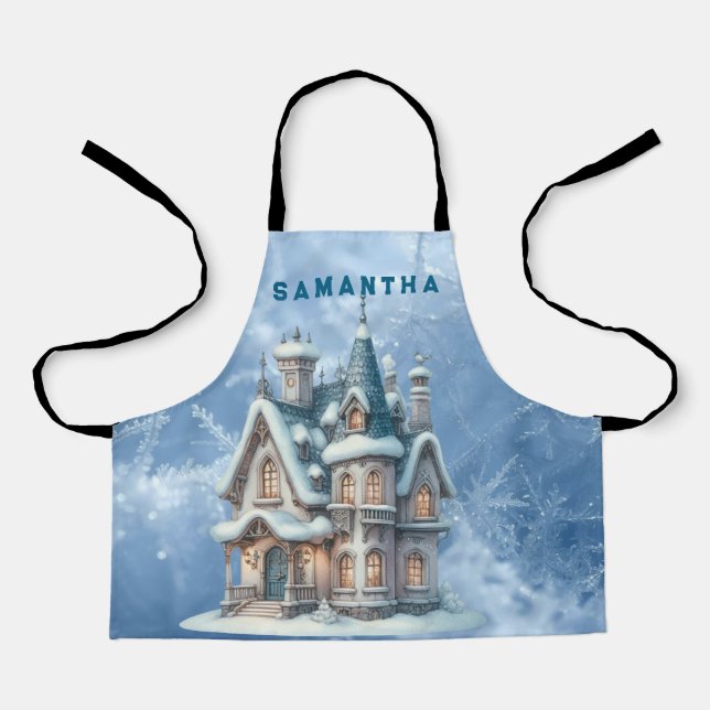 Personalized Christmas Castle Apron Kids (Front)