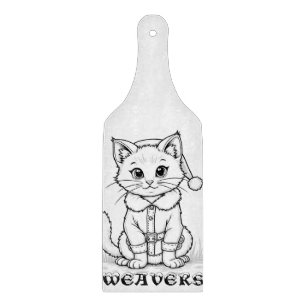 Personalized Christmas cat  Cutting Board