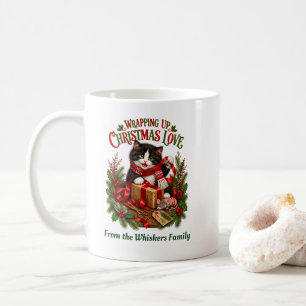 Personalized Christmas Cat Gift Wrapping Mug