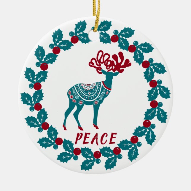 Personalized Christmas Ceramic Ornament (Front)