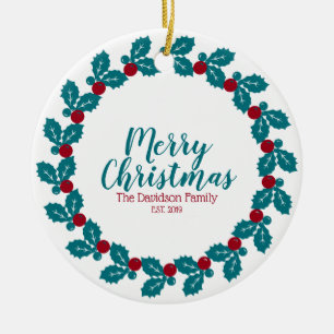 Personalized Christmas Ceramic Ornament