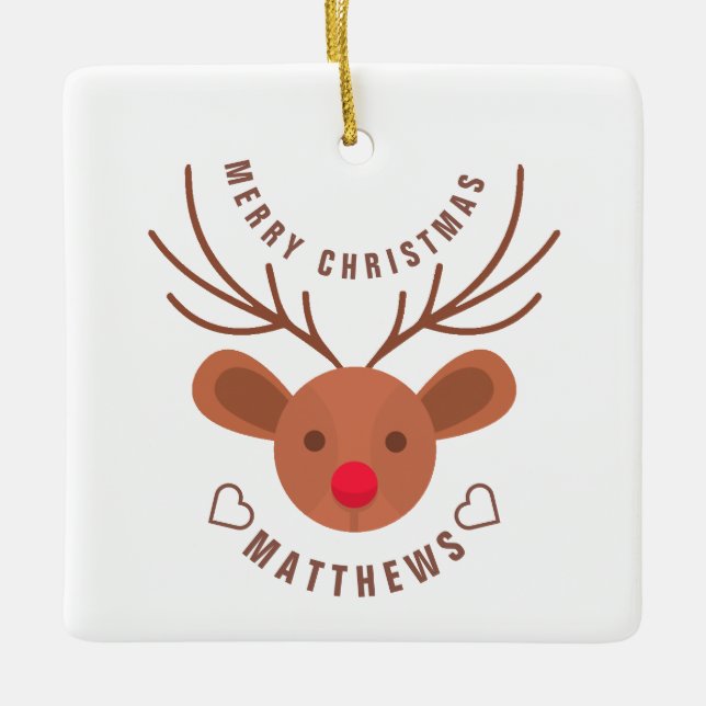 Personalized Christmas Ceramic Ornament (Front)