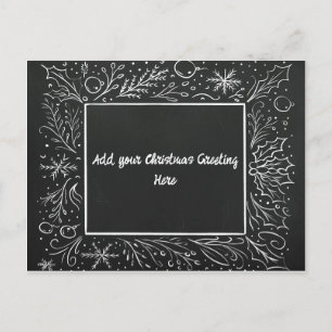 Personalized Christmas Chalkboard Holiday Postcard
