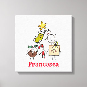 Personalized Christmas Characters Canvas Picture