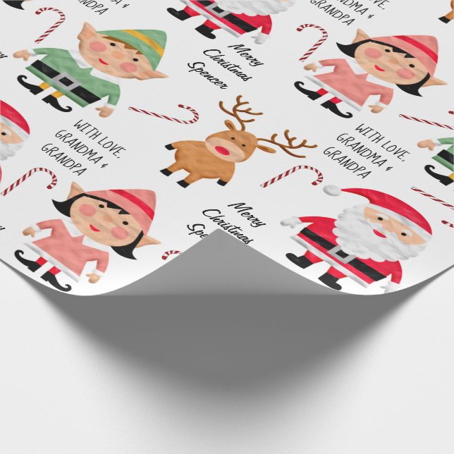 Personalized Christmas Characters Wrapping Paper (Corner)