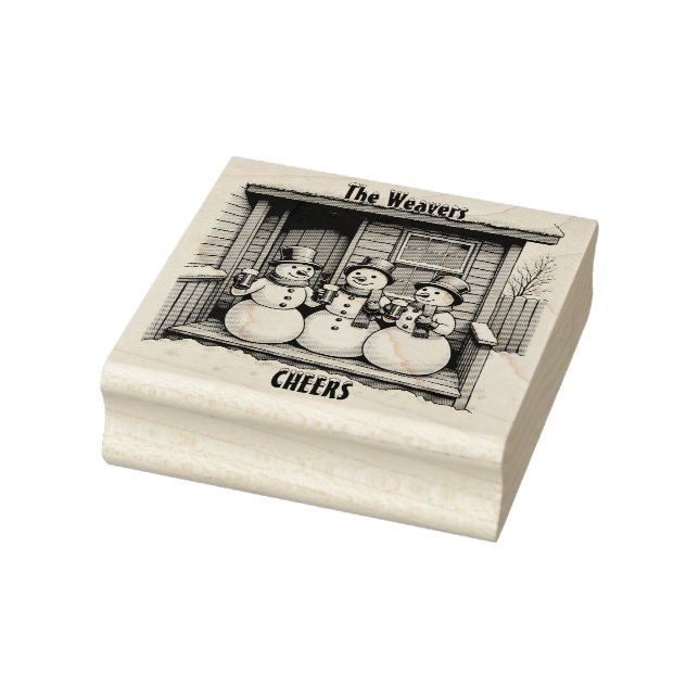 Personalized Christmas "Cheers" Rubber Stamp (Stamp)