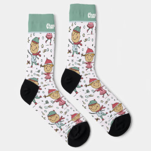 Personalized Christmas Children in Snow Pattern Socks
