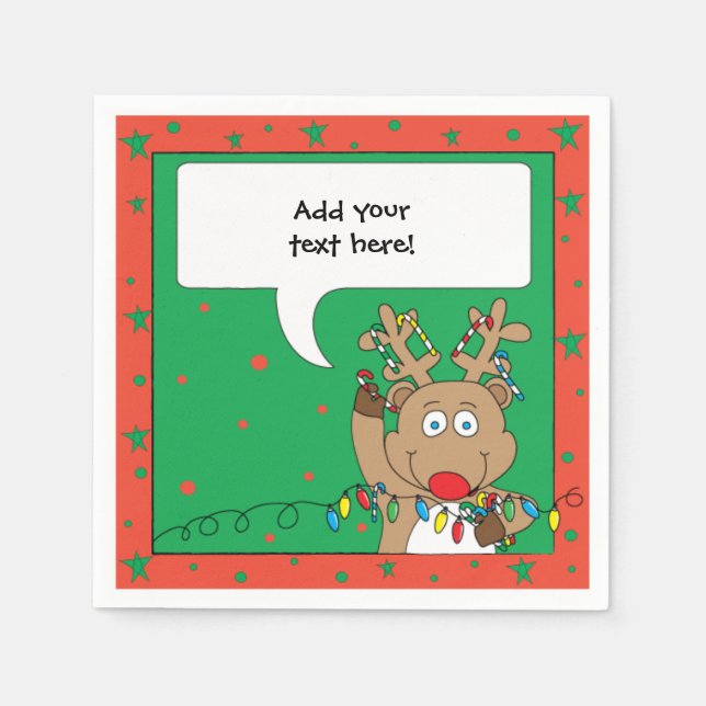 Personalized Christmas Cocktail Napkins (Front)