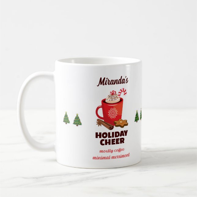 Personalized Christmas Coffee Lover  Coffee Mug (Left)