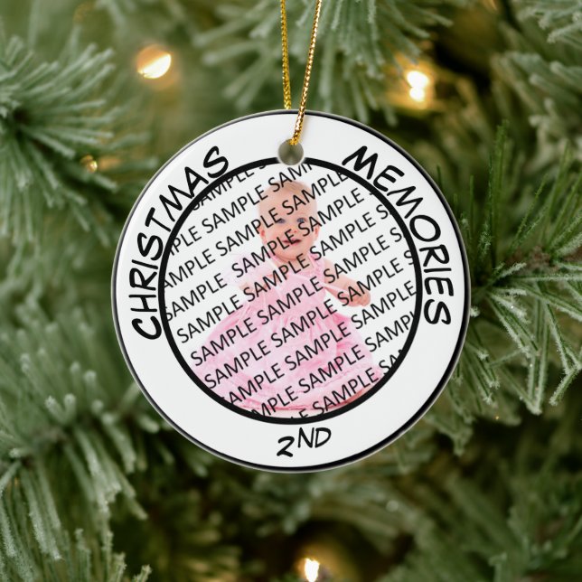 Personalized Christmas Commemorative Add Year Ceramic Ornament (Tree)
