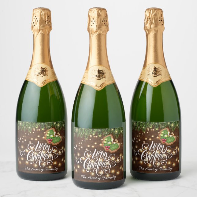 Personalized Christmas Cookie Decorating Party Sparkling Wine Label (Bottles)