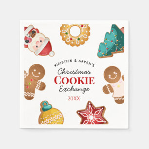 Personalized Christmas Cookie Exchange Gingerbread Napkin