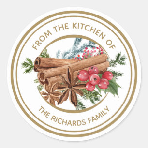 Personalized Christmas Cookie Holiday Baking  Classic Round Sticker