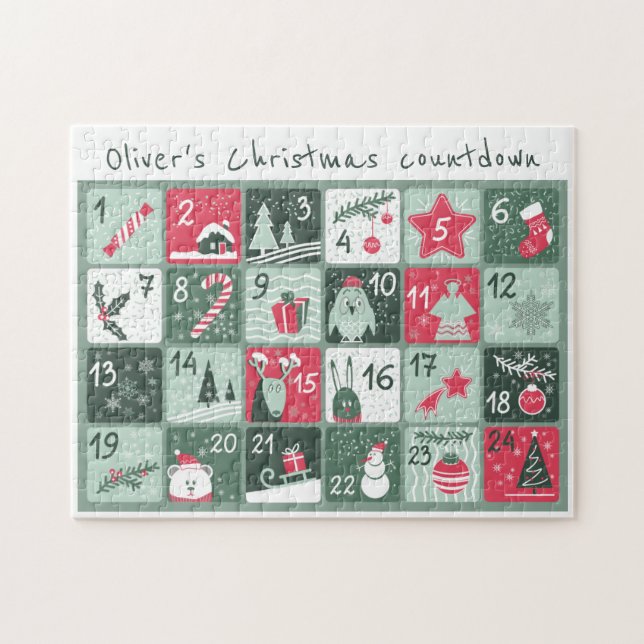 Personalized Christmas Countdown Puzzle (Horizontal)