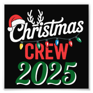 Personalized Christmas Crew 2025 Xmas Family Photo Print
