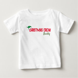 Personalized Christmas Crew Family Matching Modern Baby T-Shirt
