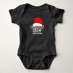 Personalized Christmas Crew Santa Hat Family   Baby Bodysuit