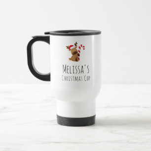 Personalized Christmas Cup, Cute Reindeer Mug