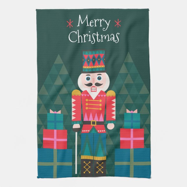 Personalized Christmas Custom Nutcracker Kitchen Towel (Vertical)