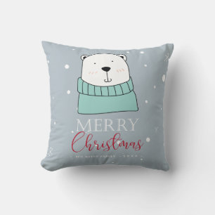 Personalized Christmas Cute Animals Throw Pillow