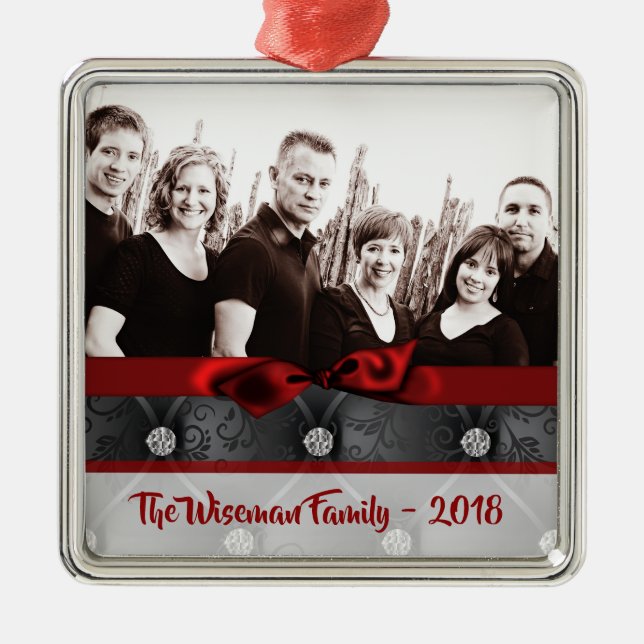 Personalized Christmas Diamond Tuff PHOTO Ornament (Front)