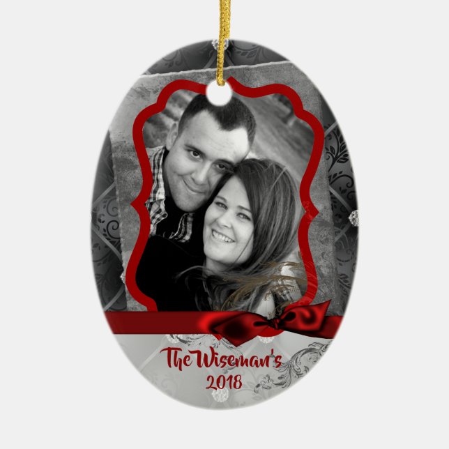 Personalized Christmas Diamond Tuff PHOTO Ornament (Front)